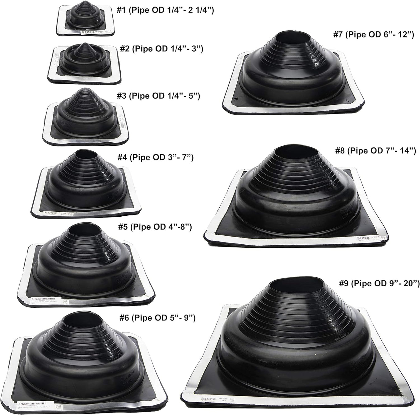 Roof flashing and pipe boot products