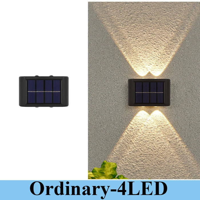 LED Solar Wall Lamp Outdoor Waterproof Solar Powered Light up and down Illuminate Home Garden Porch Yard Decoration