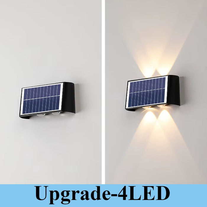 LED Solar Wall Lamp Outdoor Waterproof Solar Powered Light up and down Illuminate Home Garden Porch Yard Decoration