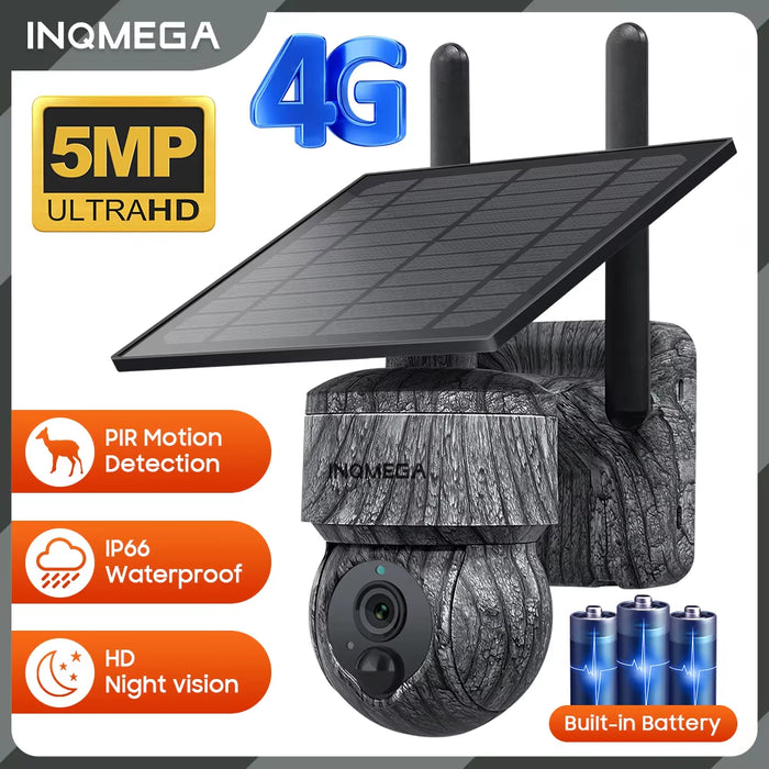 5MP 4MP WIFI Wireless PTZ Solar Camera 4G SIM with Solar Panel Two Way Audio Security Protection CCTV Camera Battery Cam