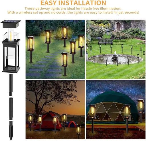 Solar Pathway Lights Outdoor, 6 Pack Solar Outdoor Lights, IP65 Waterproof Auto On/Off Solar Garden Lights Solar Powered Landscape Path Lights for Yard Lawn Patio Walkway Driveway