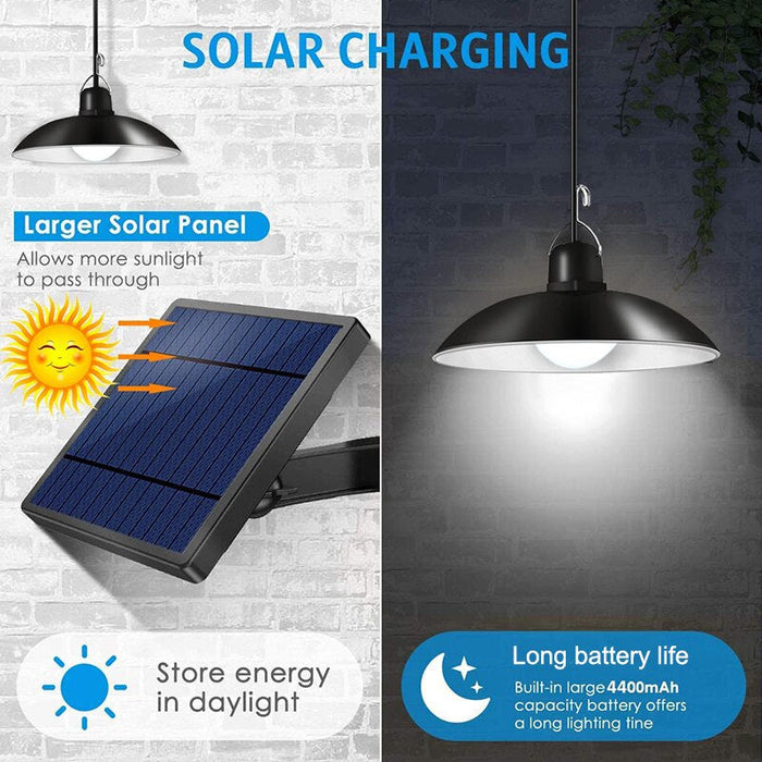 Hanging Solar Pendant Light – LED Solar-Powered Lamp with Remote Control for Outdoor, Garden, Camping & Chandelier Use