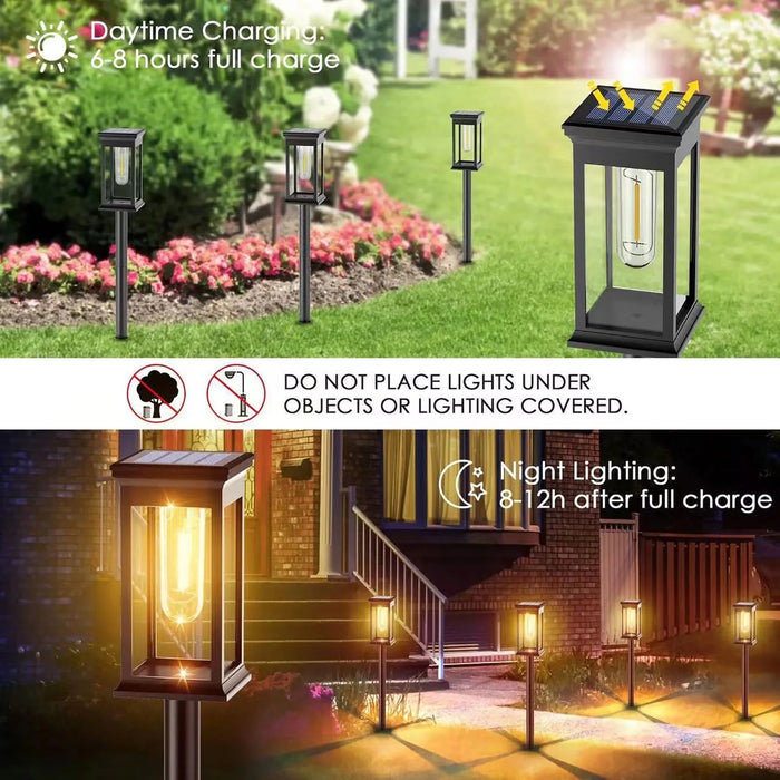 Solar Pathway Lights Outdoor, 6 Pack Solar Outdoor Lights, IP65 Waterproof Auto On/Off Solar Garden Lights Solar Powered Landscape Path Lights for Yard Lawn Patio Walkway Driveway