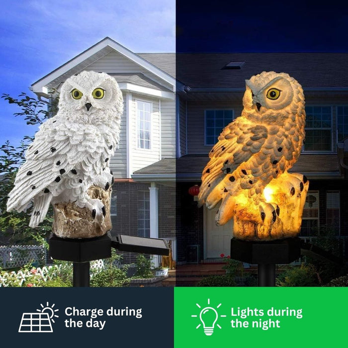 Solar LED Owl Garden Lamp