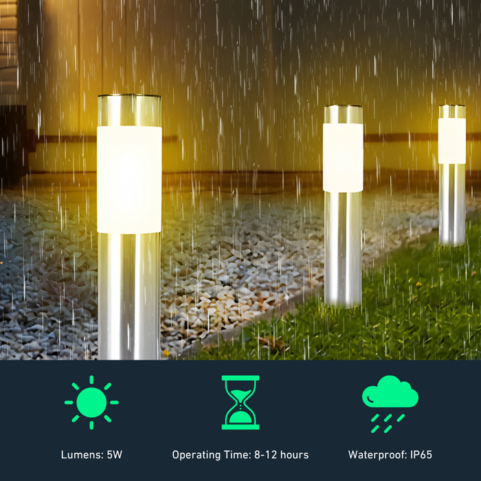 Elegant Solar Bollard Lights (2-Pack)