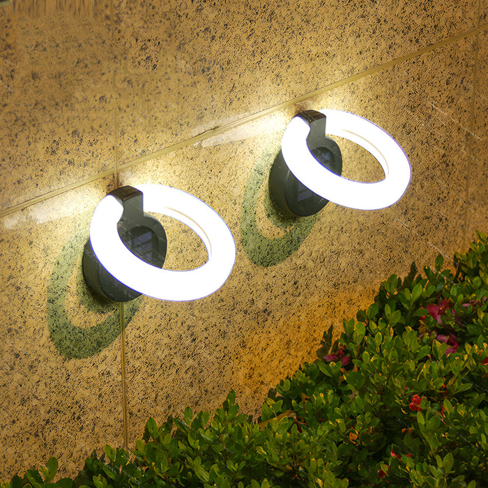 4PCS Round Foldable Solar Deck Lights – Modern Outdoor Waterproof Disk Lamps