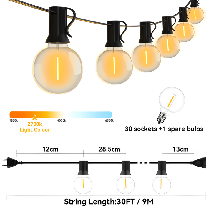 Dual Power Sphere String Lights