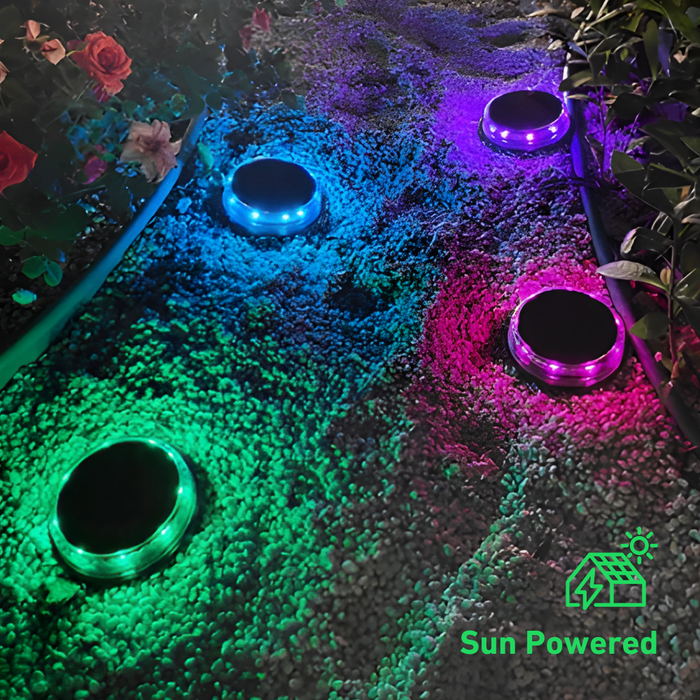 Colourful Solar Ground Light - LED Garden Lawn Light for Outdoor Landscape & Walkways