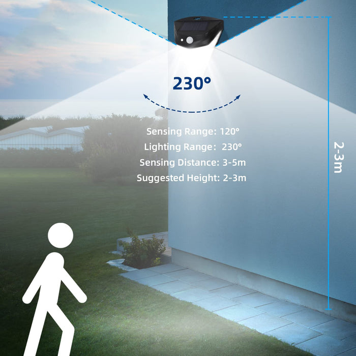 Solar Security Lights With 230° Lighting Angle