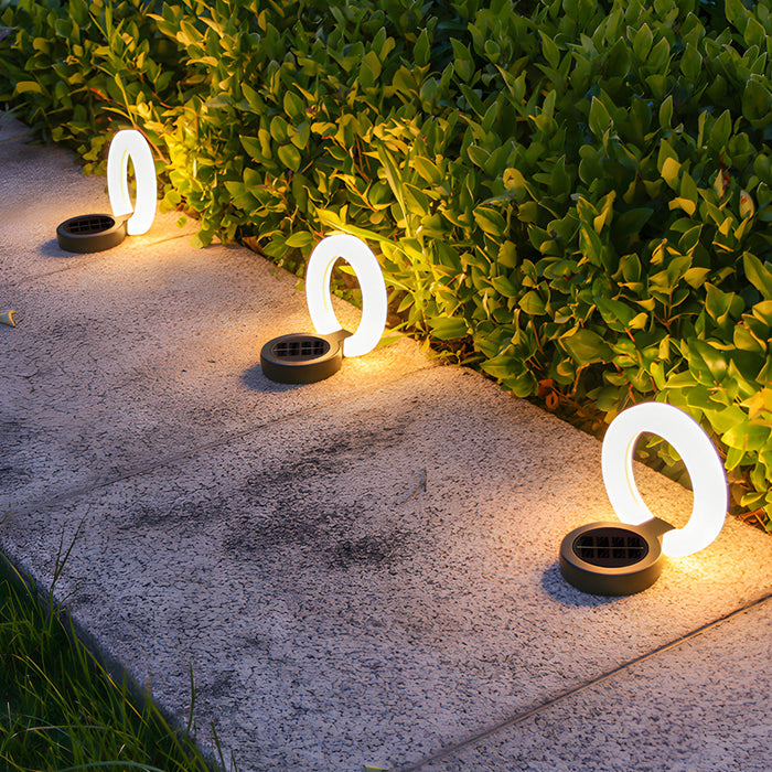 4PCS Round Foldable Solar Deck Lights – Modern Outdoor Waterproof Disk Lamps