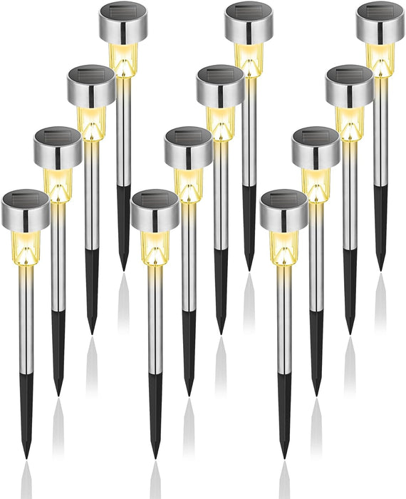 Solar Lights Outdoor – 10 Pack | Stainless Steel LED Garden Lights | Waterproof & Auto-On for Patio, Lawn, Yard & Landscape