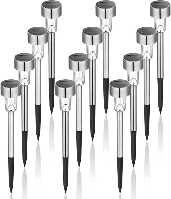 Solar Lights Outdoor – 10 Pack | Stainless Steel LED Garden Lights | Waterproof & Auto-On for Patio, Lawn, Yard & Landscape