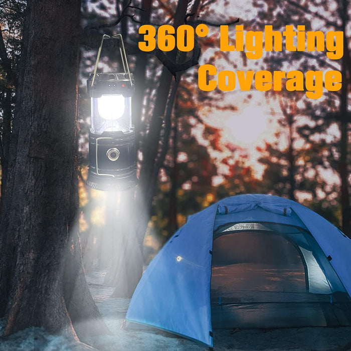 Collapsible Solar-Powered LED Camping Lantern – Lightweight, Waterproof, USB Rechargeable Flashlight for Outdoor Adventures and Emergency Preparedness