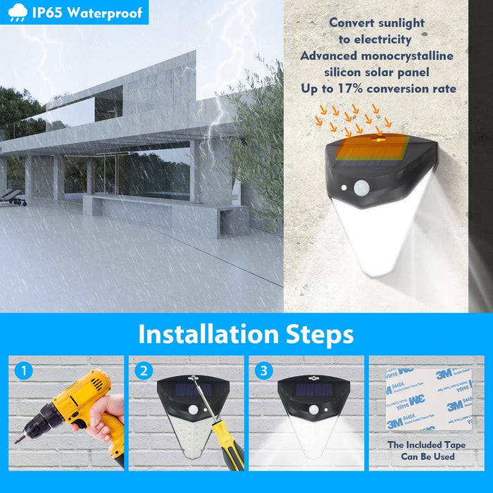 Solar Security Lights With 230° Lighting Angle