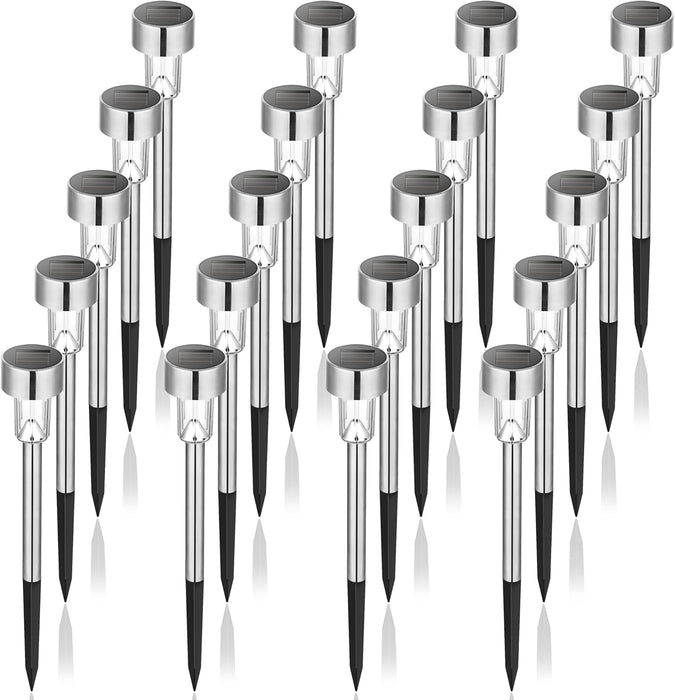 Solar Lights Outdoor – 10 Pack | Stainless Steel LED Garden Lights | Waterproof & Auto-On for Patio, Lawn, Yard & Landscape