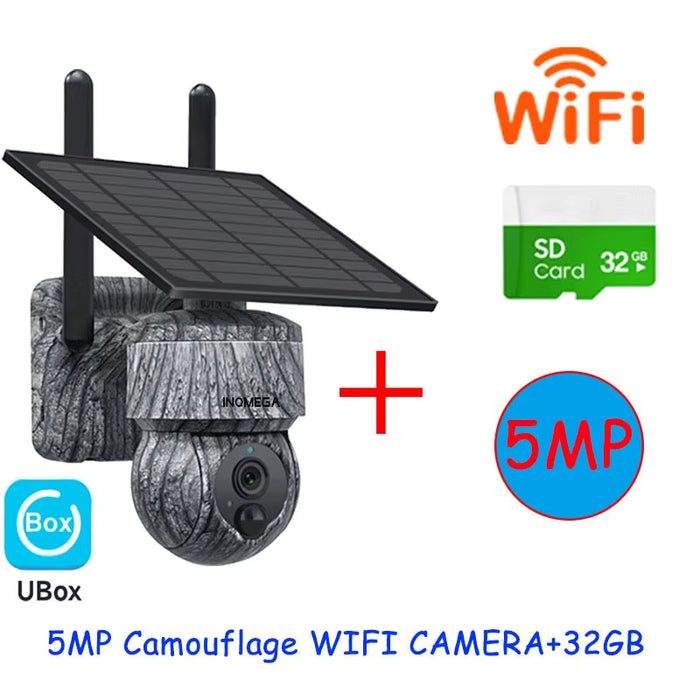 5MP 4MP WIFI Wireless PTZ Solar Camera 4G SIM with Solar Panel Two Way Audio Security Protection CCTV Camera Battery Cam