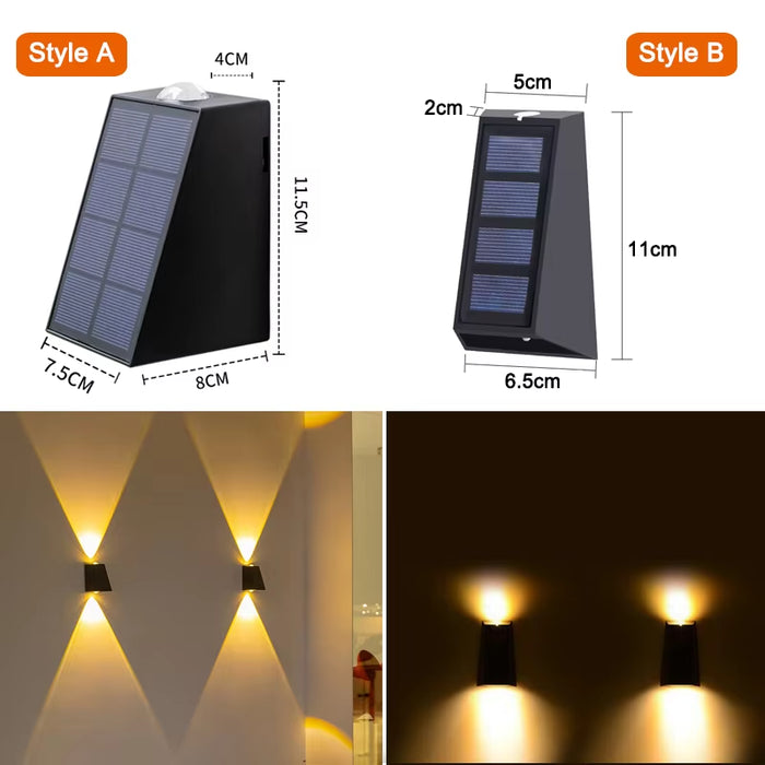 NEW Solar Wall Lights Outdoor Waterproof Street Decoration Wall Lighting LED Solar Power Porch Lamp for Villa Patio Garden