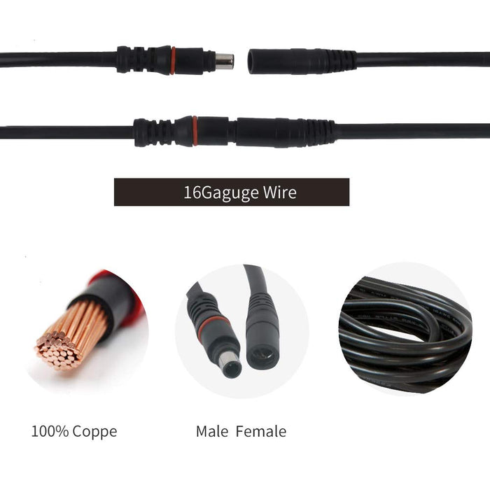 20Ft DC 8Mm Extension Cable Male and Female Plug Perfectly Compatible with Solar Generator Portable Power Station and Solar Panel