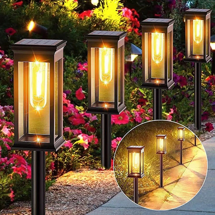 Solar Pathway Lights Outdoor, 6 Pack Solar Outdoor Lights, IP65 Waterproof Auto On/Off Solar Garden Lights Solar Powered Landscape Path Lights for Yard Lawn Patio Walkway Driveway