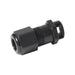 The APsystems 2060700017 Y2/3/4-wire Bus Cable End Cap, made by APSystems, features a black plastic construction with a hexagonal nut and ridged body. It is designed for securing and protecting electrical cables such as an AC Bus Trunk Cable as they pass through panels or enclosures.