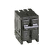 The Eaton Breaker BR215 is a double-pole molded case circuit breaker featuring a black housing and silver toggle switches labeled On and Off. This Type BR circuit breaker, typically used in Cutler-Hammer residential or commercial breaker panels, is engineered for reliable electrical circuit protection.