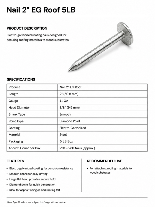 Nail 2" EG Roof 5LB