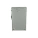 The Eaton DG224URK Safety Switch is a gray metal electrical enclosure, intended for outdoor use, with a rectangular front shape. Its surface includes small circular indentations and two larger circles at the bottom and it features a non-fusible safety switch with a handle on the left side. This product, rated at 200A and 2P for 240V, complies with NEMA 3R standards.