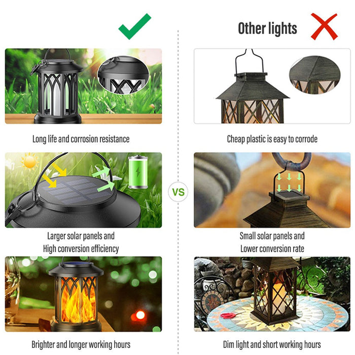 Solar Hanging Flame Lantern