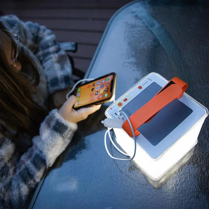 2-in-1 Solar Power Lantern - Portable Phone-Charging Light