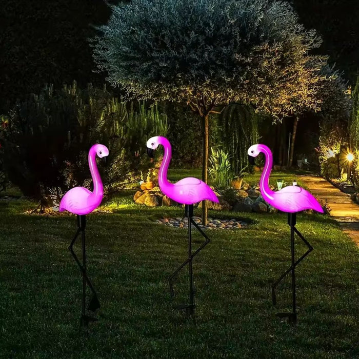 Solar-Powered LED Flamingo Lawn Lamp