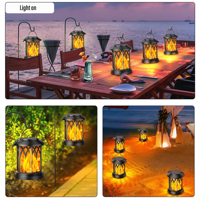 Solar Hanging Flame Lantern