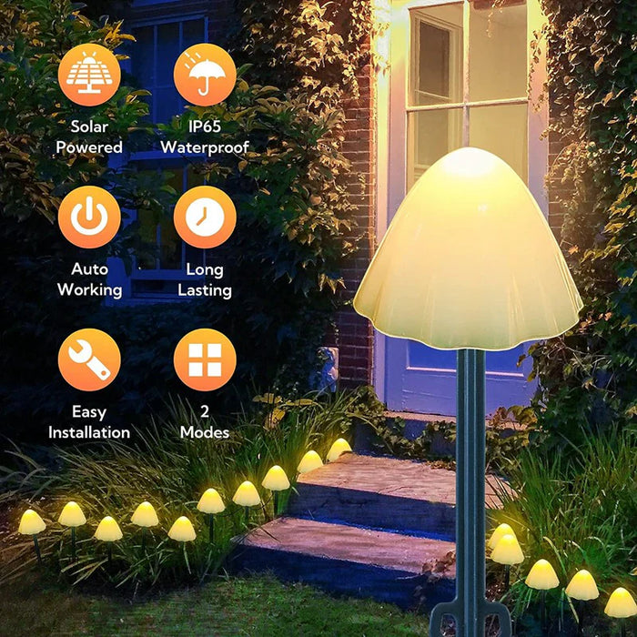 Solar Garden Mushroom Lights