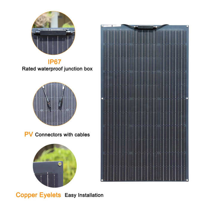 Flexible Solar Panel Kit – High-Efficiency 18V Monocrystalline Solar Panels for 12V/24V Systems