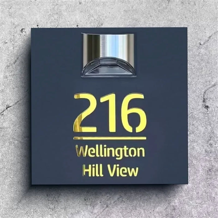 Personalised Premium Solar Modern Door Plaque - Round and Square