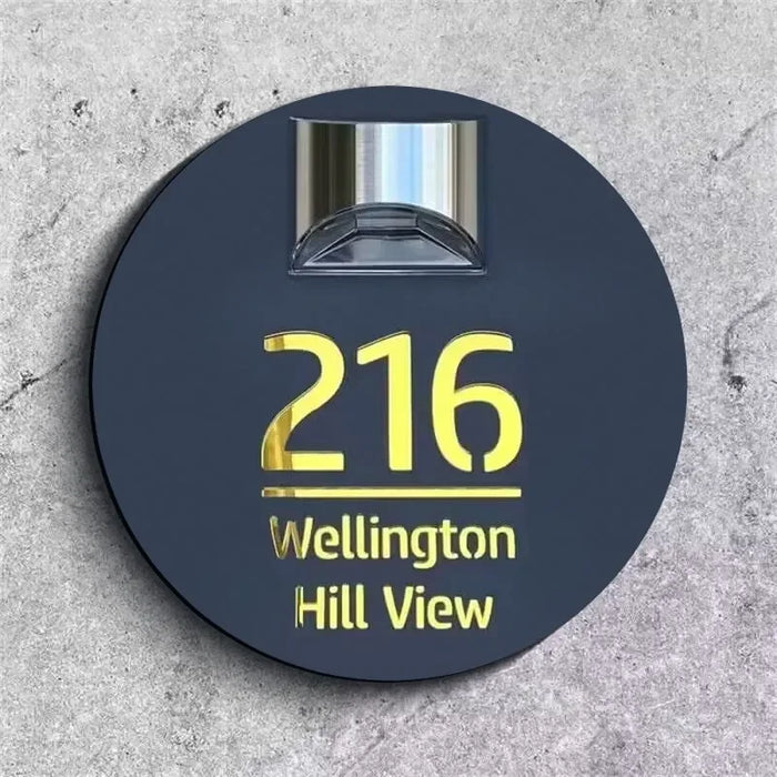 Personalised Premium Solar Modern Door Plaque - Round and Square