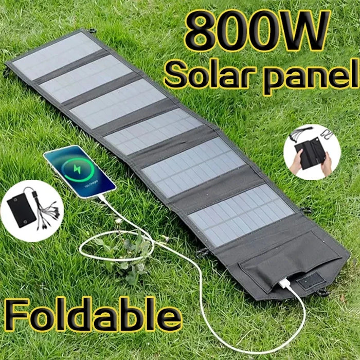 Fold Solar Panel Charger 800W – 20W/h Foldable Solar Power Supply with USB 5V & DC Output for Continuous Off-Grid Energy