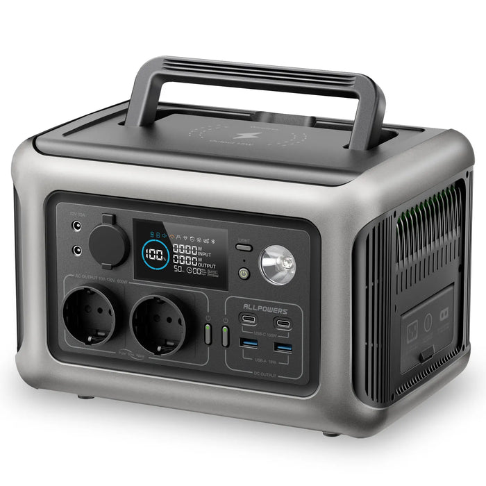 ALLPOWERS R600 Portable Power Station – 299Wh, 600W (1200W Surge) | Compact & Reliable Power for Home & Outdoors