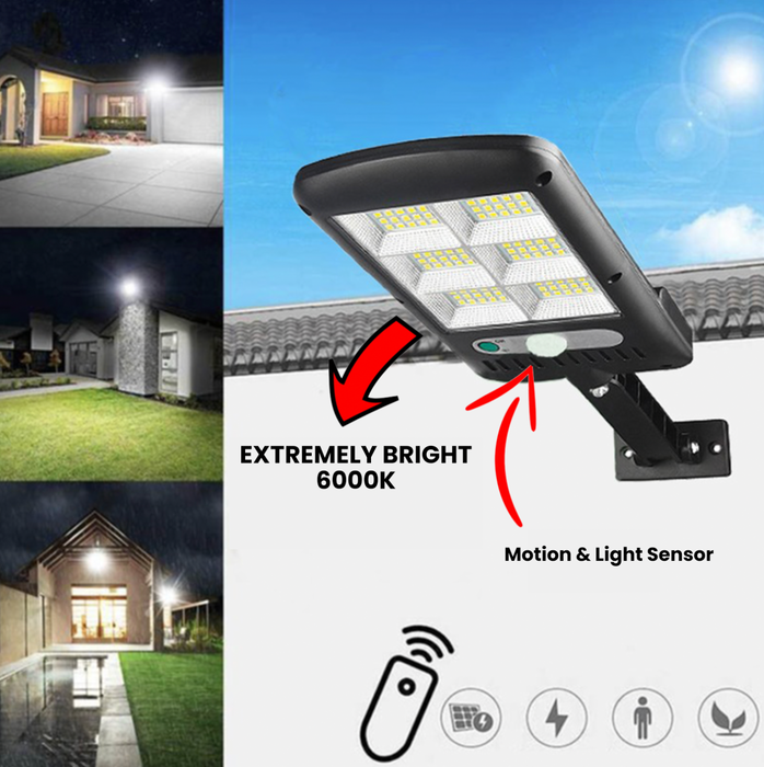 Ultra Bright 1500LM Solar Street Light – Motion Sensor, Remote Control, Waterproof (IP65)