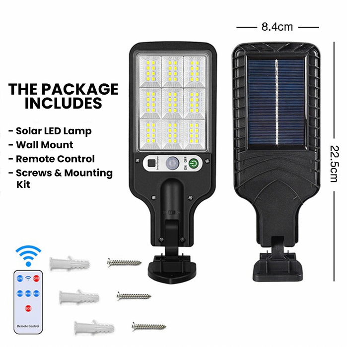 Ultra Bright 1500LM Solar Street Light – Motion Sensor, Remote Control, Waterproof (IP65)