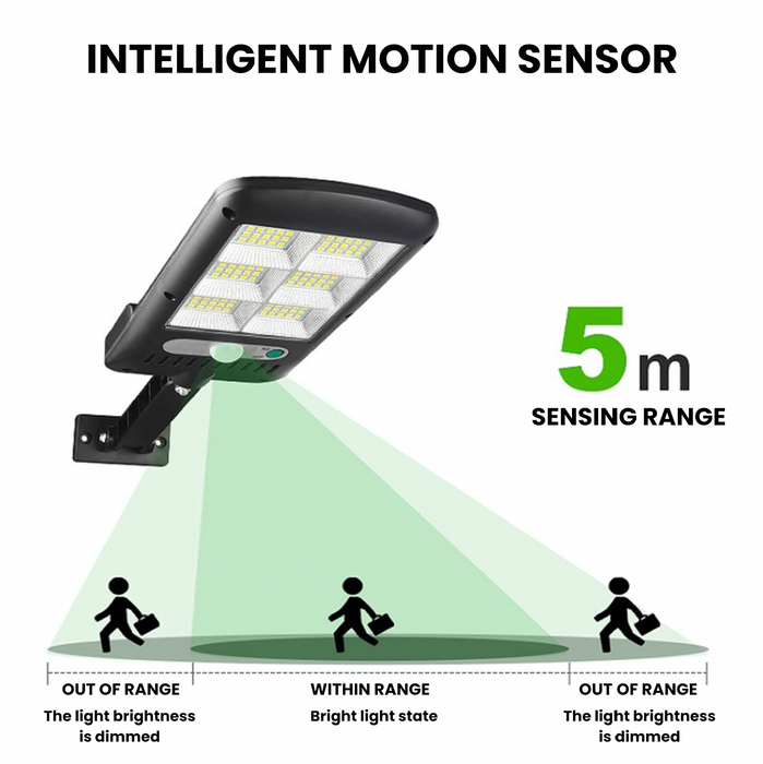 Ultra Bright 6000K Solar Street Light – Motion Sensor, Remote Control, Waterproof (IP65)