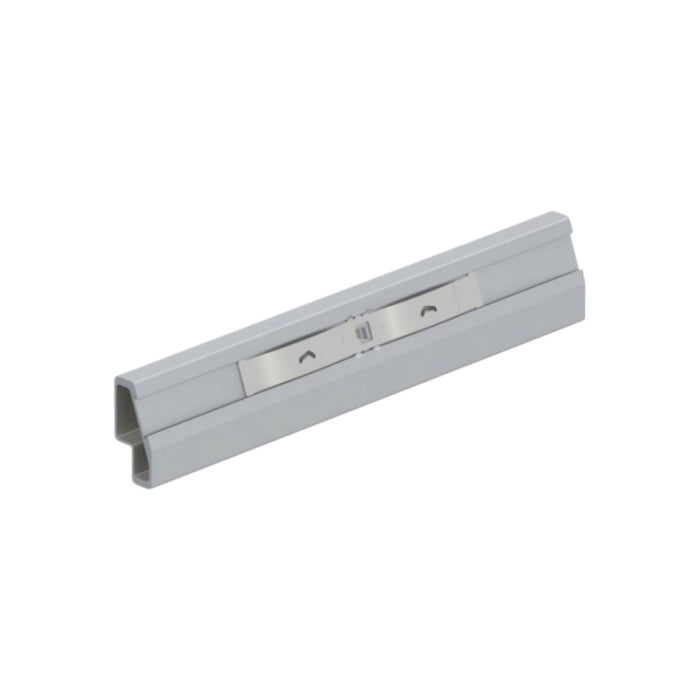 The IronRidge XR100-BOSS-01-M1 Splice Bar, by Ironridge, showcases a rectangular design with grooves on either side, ideal for secure mounting.