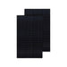 Two Talesun 400W 108 Half Cell Mono Solar Panels, featuring a grid-like pattern on their full-black surface, are positioned slightly overlapping against a white background. These monocrystalline cells efficiently harness their photovoltaic capabilities.