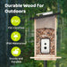 Smart Bird Feeder with Camera, Bird Watching Camera with Solar Panel, AI Identify 6000+ Species, Eco-Friendly Wooden, Ideal Gift, Ebony