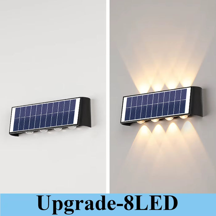 LED Solar Wall Lamp Outdoor Waterproof Solar Powered Light up and down Illuminate Home Garden Porch Yard Decoration