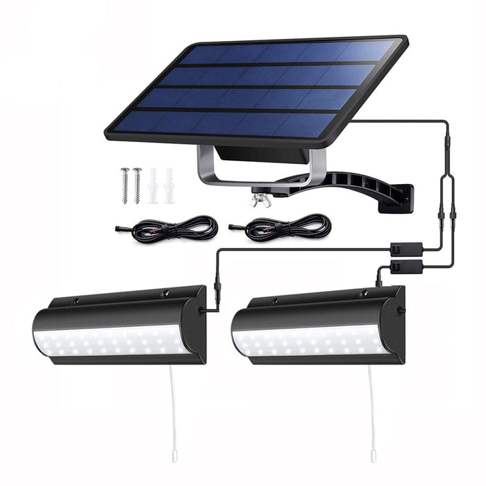 Solar Wall Light With Double Head And Separate Panel