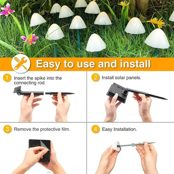 Solar Garden Mushroom Lights