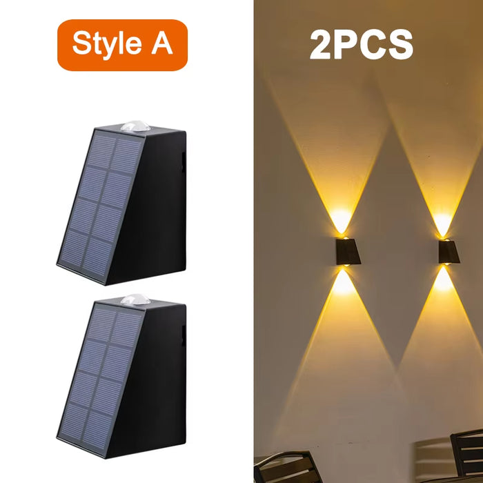 NEW Solar Wall Lights Outdoor Waterproof Street Decoration Wall Lighting LED Solar Power Porch Lamp for Villa Patio Garden