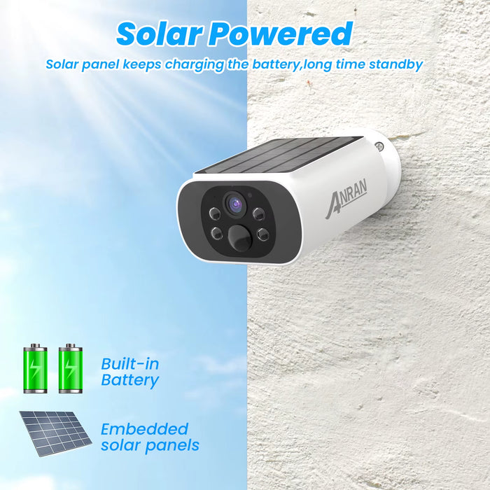 4MP Wifi Solar Camera 2K Outdoor Wireless Battery Security Camera 4CH NVR PIR Humanoid Detection Siren Alarm ARCCTV APP