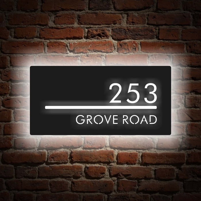 Personalized LED House Number Plaque – Modern Backlit Address Sign