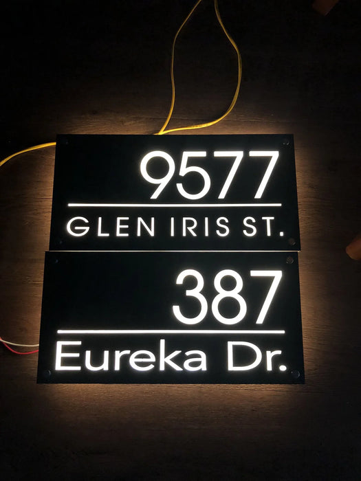 Personalized LED House Number Plaque – Modern Backlit Address Sign